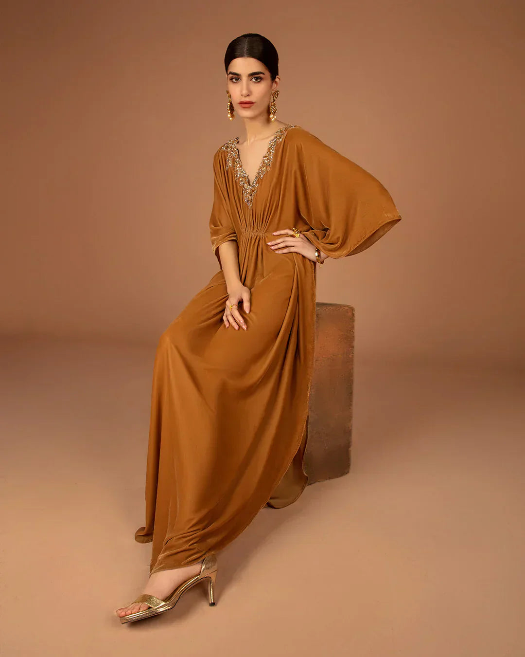 Faiza Saqlain | Aleira Evening Edit 24 | Altin -  Faiza Saqlain Formal - Original Designer Dress - House of Maryam