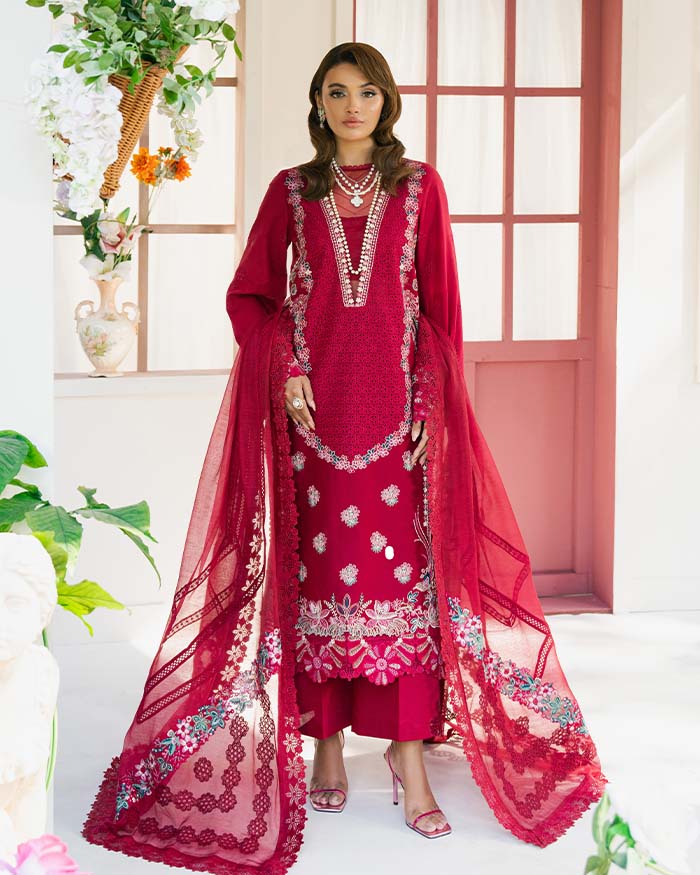 Zevk | Flora Festive Lawn | ZINNIA -  Zevk Ladies Clothes - Original Designer Dress - House of Maryam