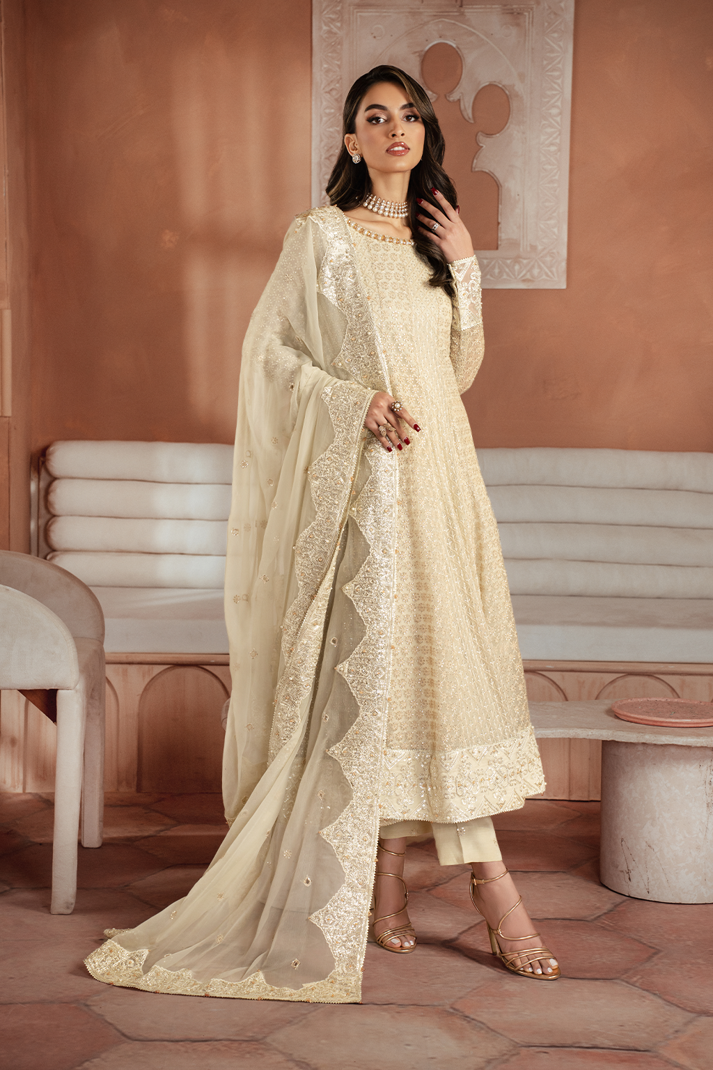 Iznik | Chiffon Kari | ICK-06 Embroidered Chiffon -  Iznik Formal - Original Designer Dress - House of Maryam