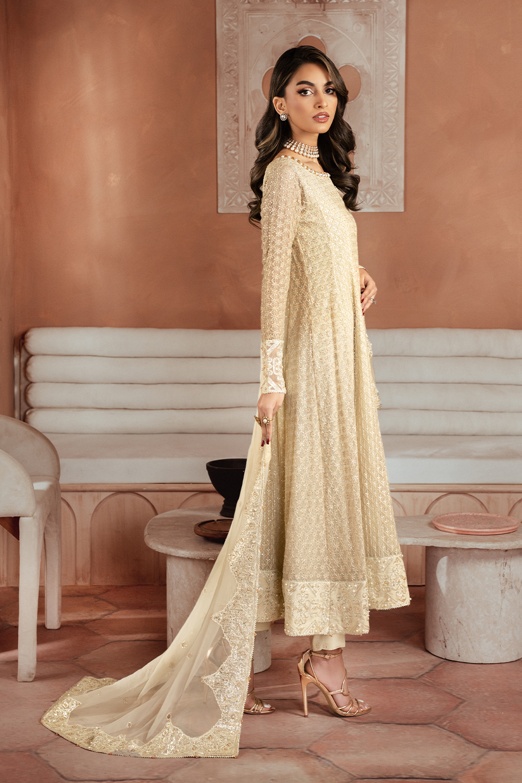 Iznik | Chiffon Kari | ICK-06 Embroidered Chiffon -  Iznik Formal - Original Designer Dress - House of Maryam