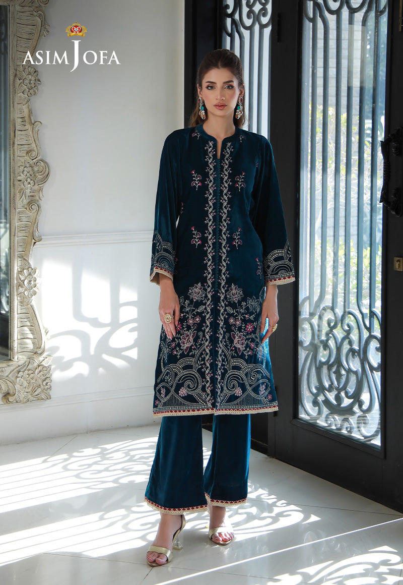 Asim Jofa | Velvet Edit | AJVG-09 -  Hoorain Designer Wear  - Original Designer Dress - House of Maryam