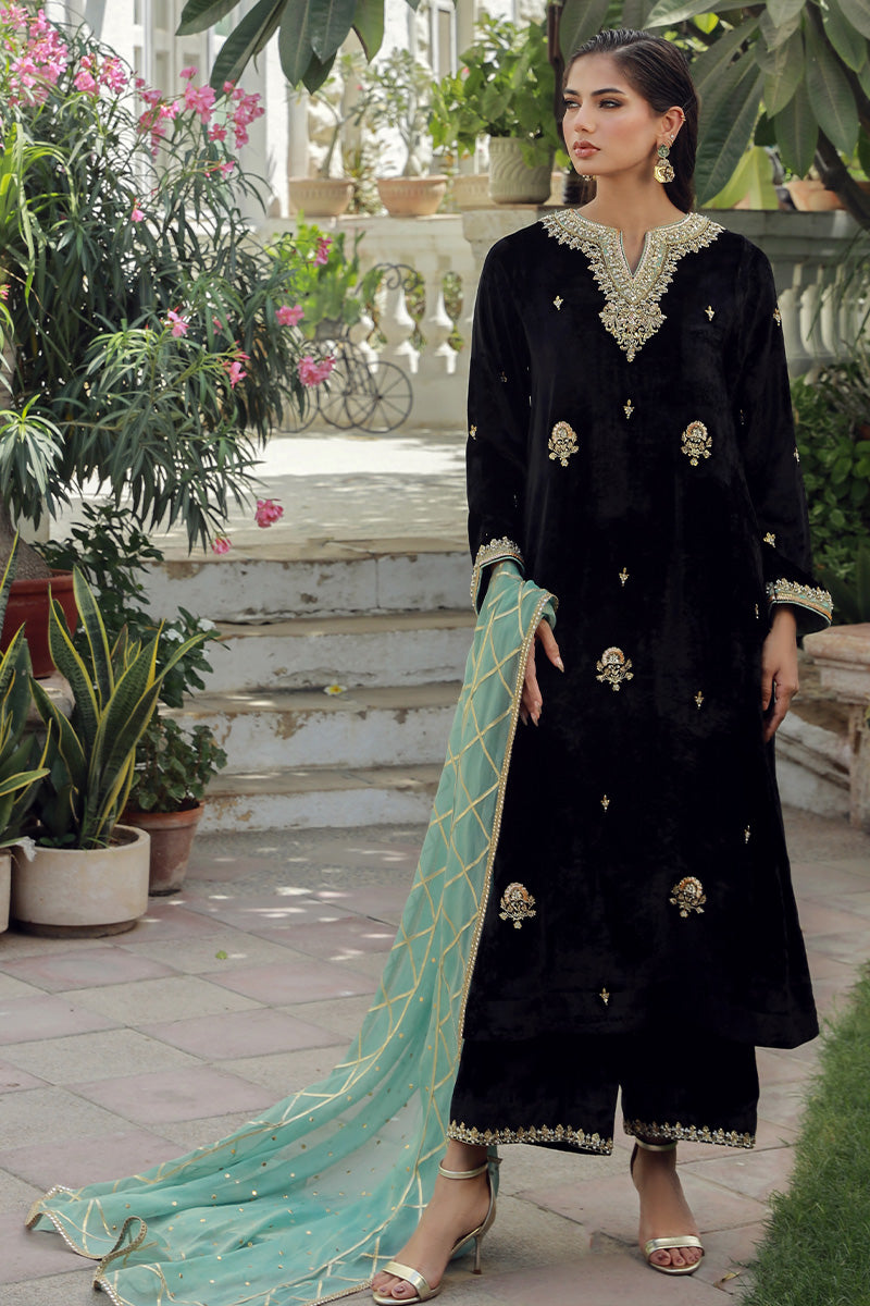 Sana Abbas | Velvet Formals | BLACK JADE -  Sana Abbas Ladies Clothes - Original Designer Dress - House of Maryam