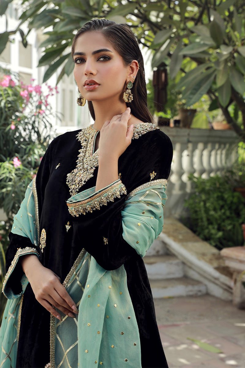 Sana Abbas | Velvet Formals | BLACK JADE -  Sana Abbas Ladies Clothes - Original Designer Dress - House of Maryam
