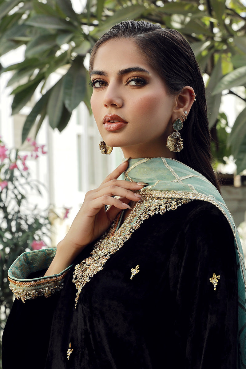 Sana Abbas | Velvet Formals | BLACK JADE -  Sana Abbas Ladies Clothes - Original Designer Dress - House of Maryam