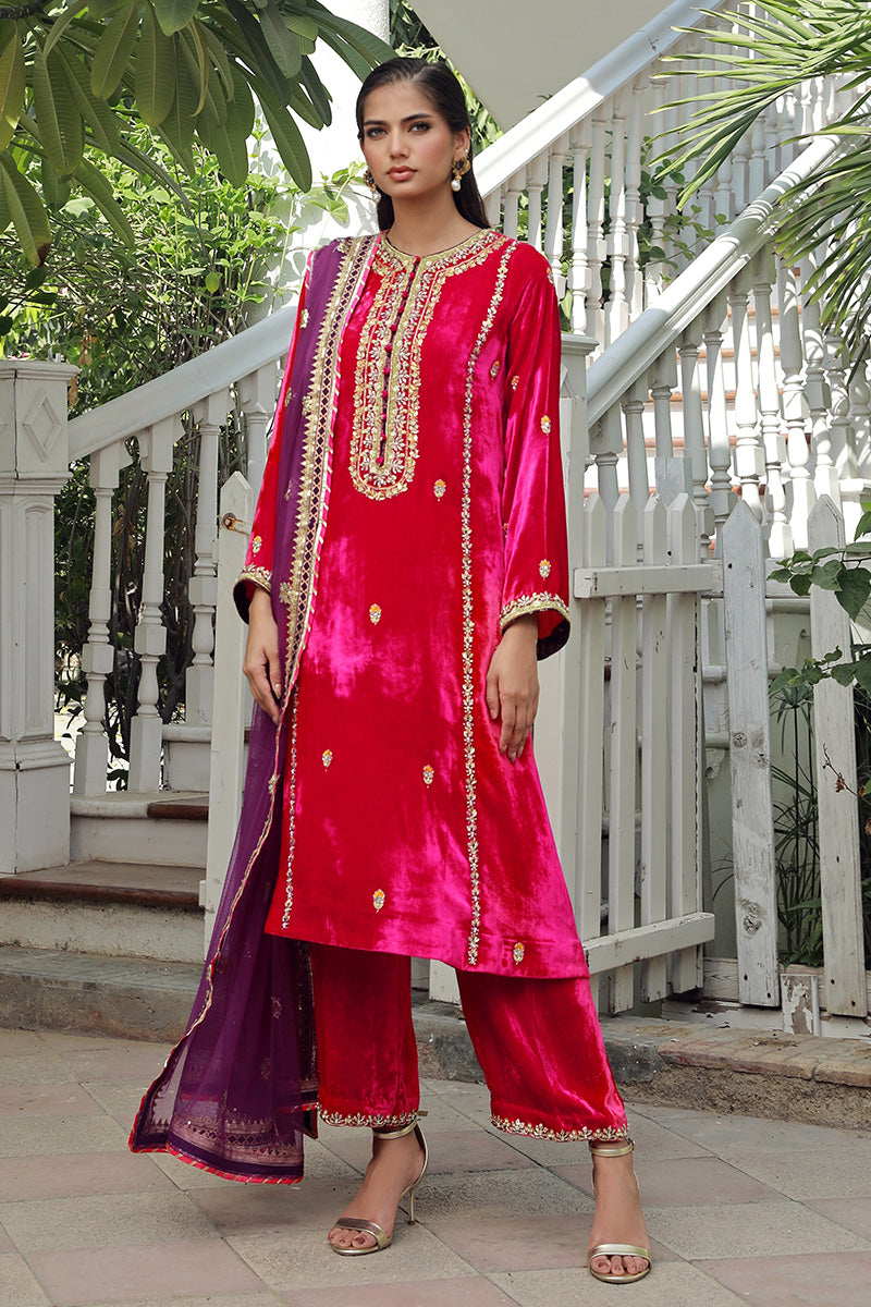 Sana Abbas | Velvet Formals | RUBY -  Sana Abbas Ladies Clothes - Original Designer Dress - House of Maryam