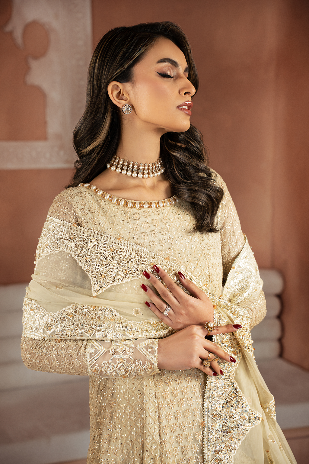 Iznik | Chiffon Kari | ICK-06 Embroidered Chiffon -  Iznik Formal - Original Designer Dress - House of Maryam