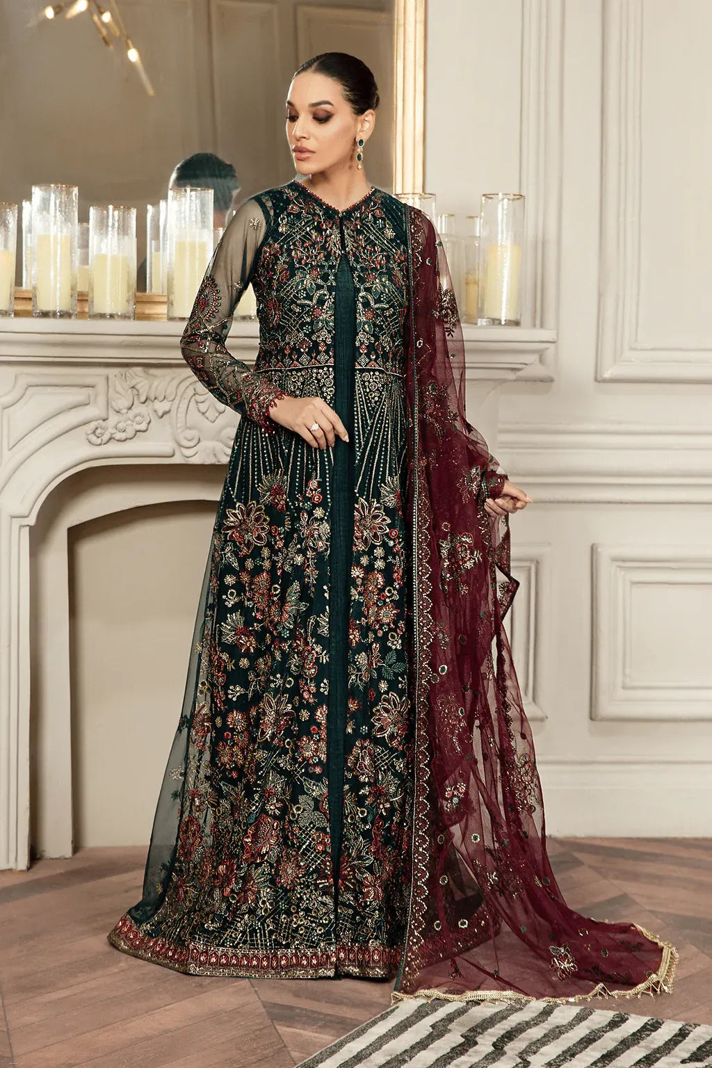 Zarif | Mehroz Formals | PINE GREEN -  Zarif Formal - Original Designer Dress - House of Maryam