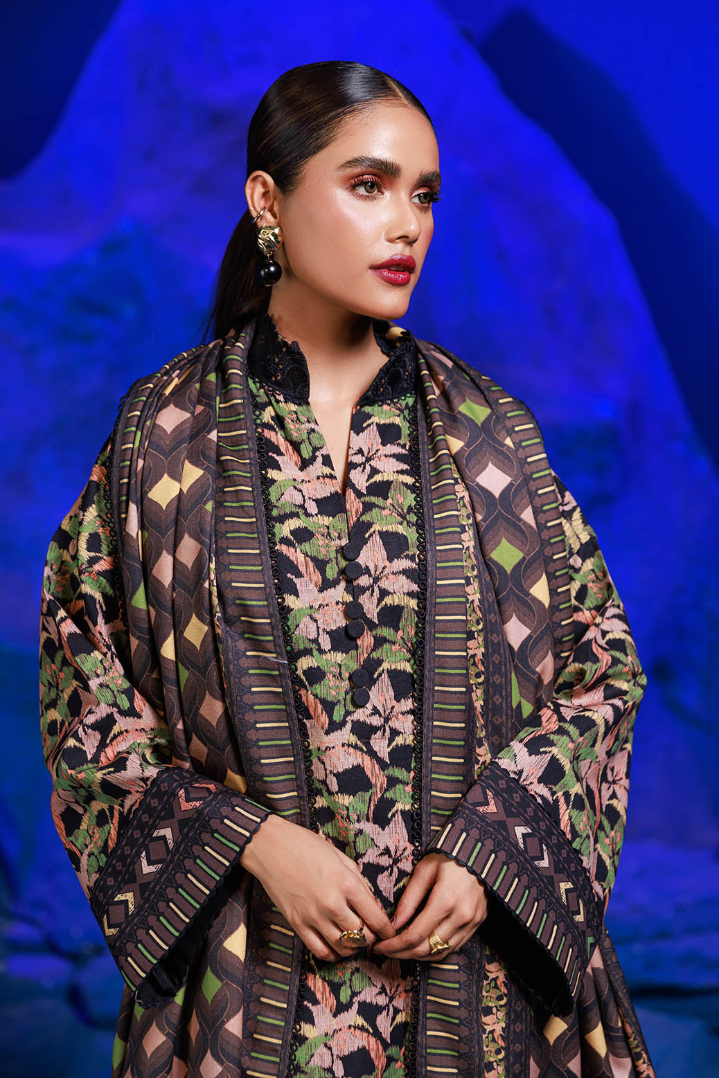 Bonanza Satrangi | Azure 3 Pc (2W24P3P201) -  Bonanza Satrangi Unstitched - Original Designer Dress - House of Maryam