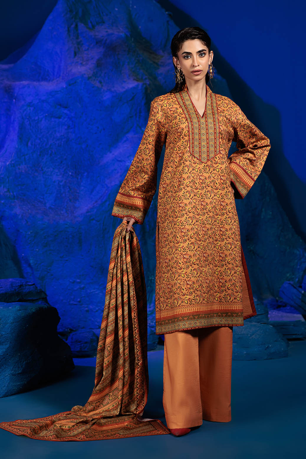 Bonanza Satrangi | Autumn Sunset 3 Pc (2W24P3P361) -  Bonanza Satrangi Unstitched - Original Designer Dress - House of Maryam