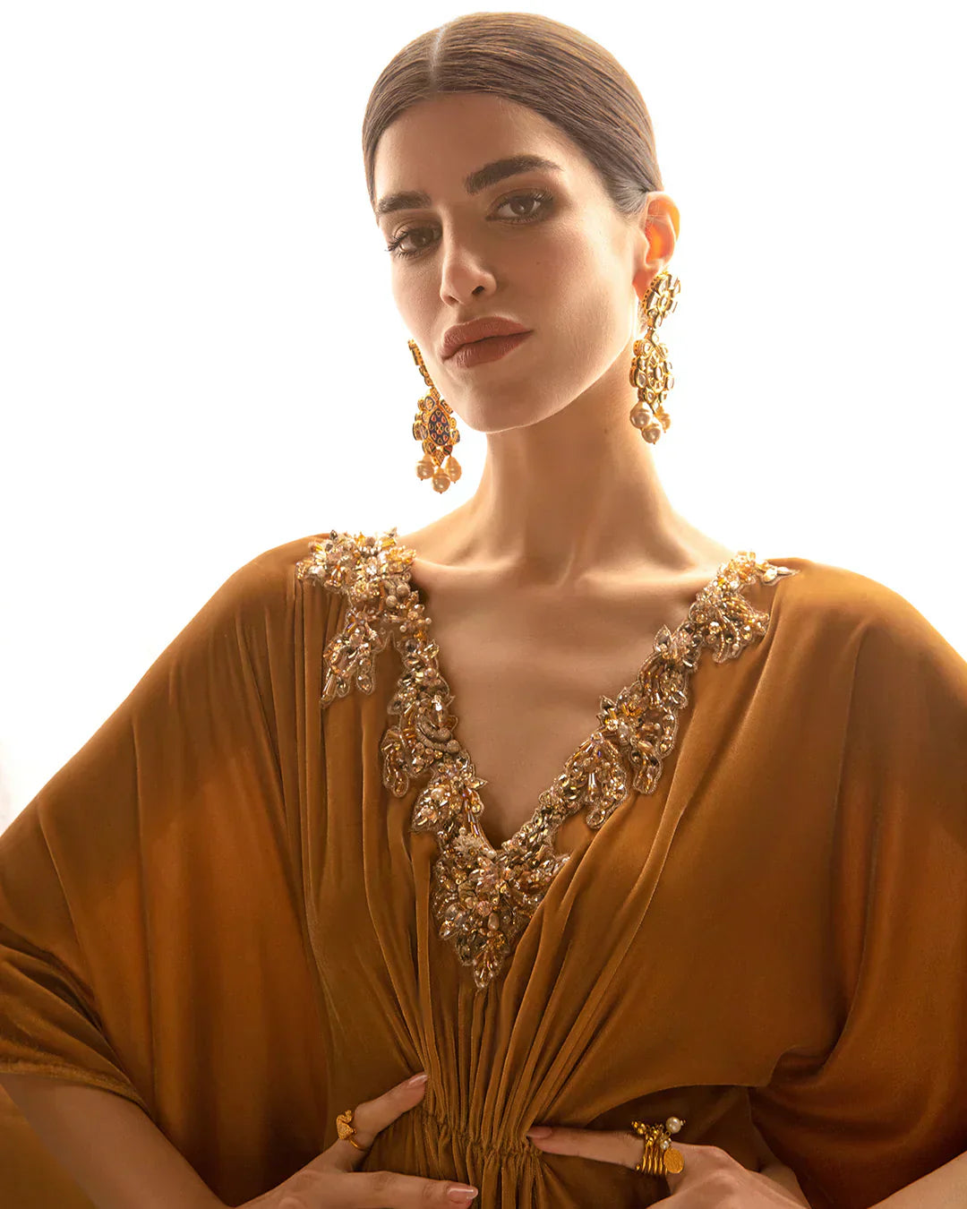 Faiza Saqlain | Aleira Evening Edit 24 | Altin -  Faiza Saqlain Formal - Original Designer Dress - House of Maryam