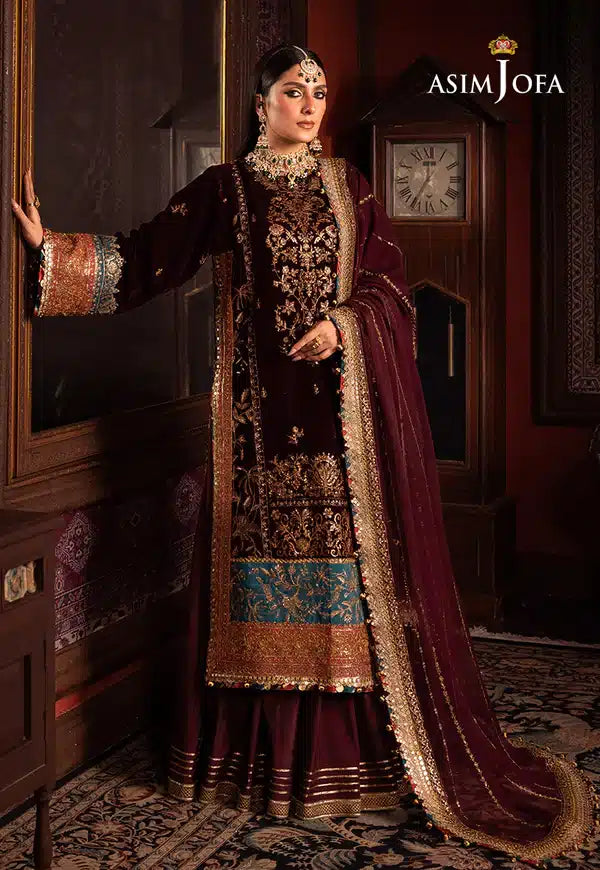 Asim Jofa | Makhmal Wedding Velvet 23 | AJMM-09 -  Asim Jofa Formal - Original Designer Dress - House of Maryam