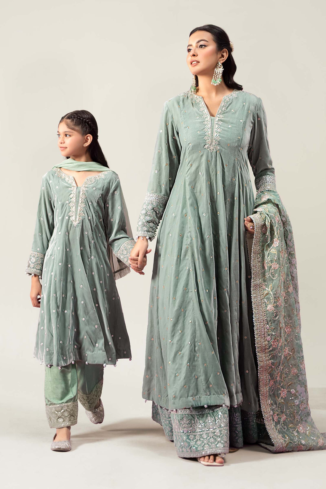 Maria B | Girls | MKS-W24-38 (Sea Green) -  Maria B Maria B Kids - Original Designer Dress - House of Maryam