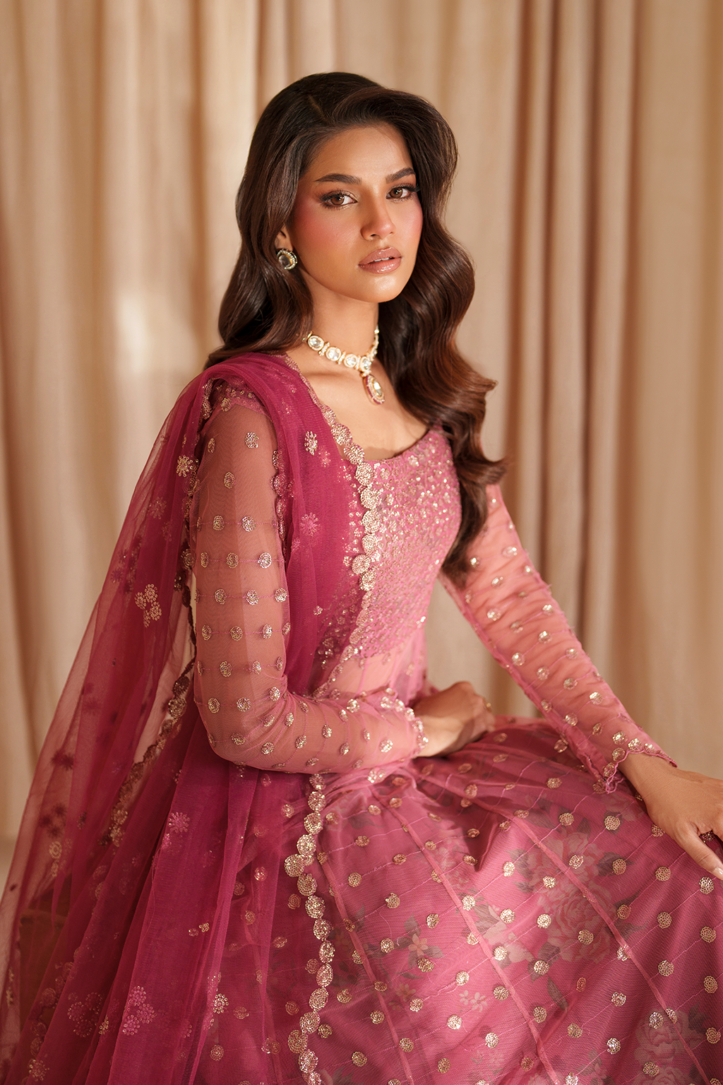 Iznik I Festive Formal I CC-72 Embroidered Net -  Iznik Ladies Clothes - Original Designer Dress - House of Maryam