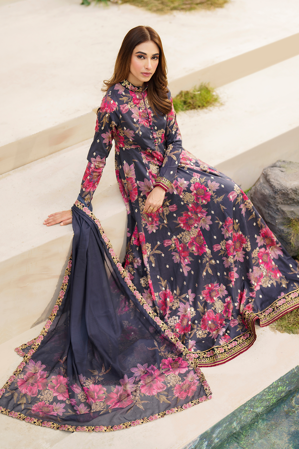 Iznik | Festive lawn 24 | SFL-12 -  Iznik Luxury - Original Designer Dress - House of Maryam