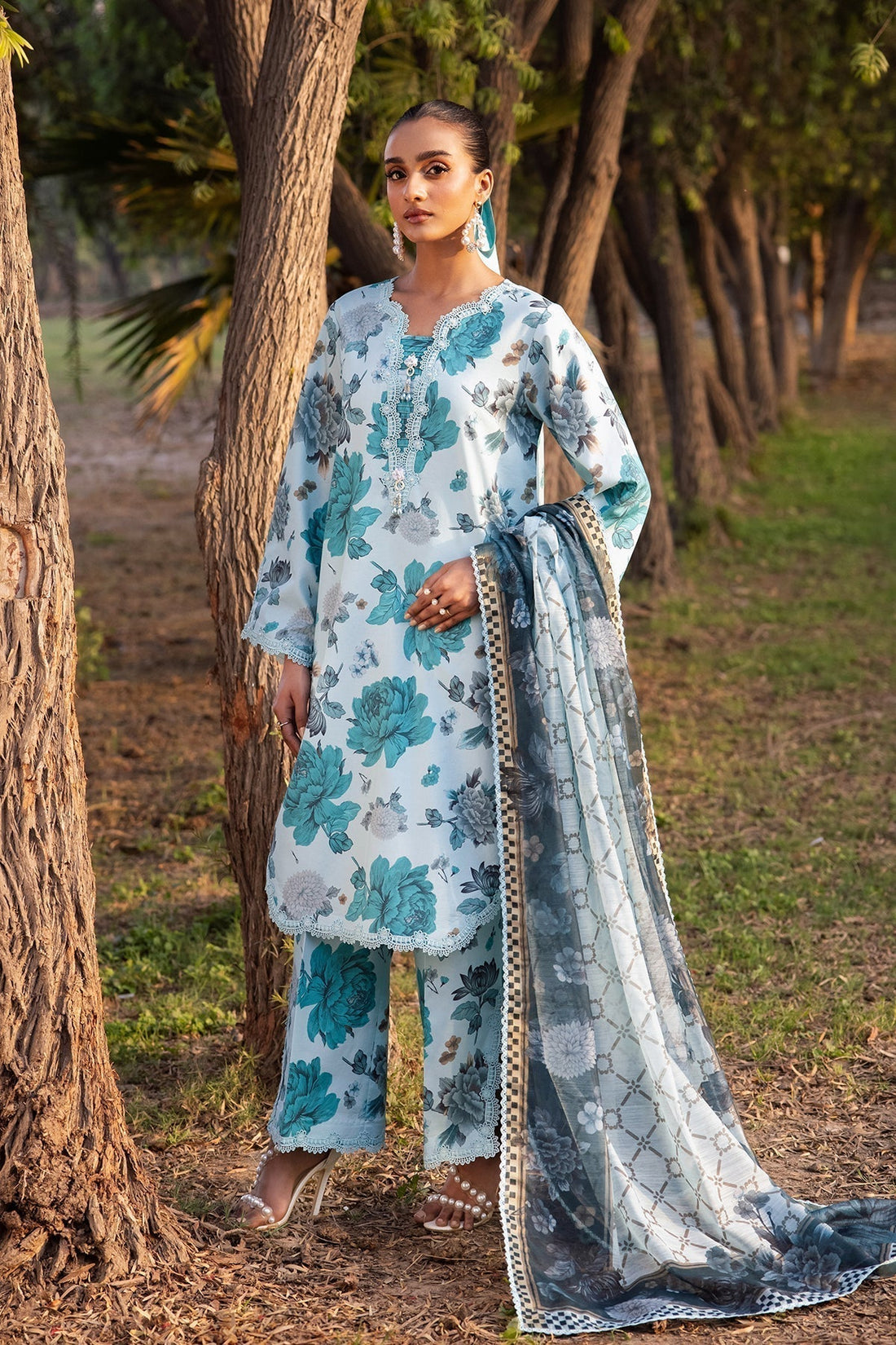 Alizeh | Sheen Lawn Prints 24 | BLUET -  Alizeh Casuals - Original Designer Dress - House of Maryam
