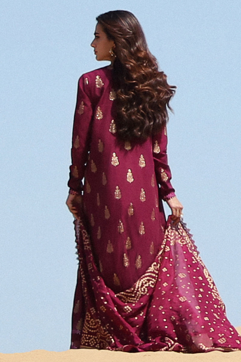 Cross Stitch | Eid Lawn 24 | CRIMSON AURA -  Cross Stitch Luxury - Original Designer Dress - House of Maryam