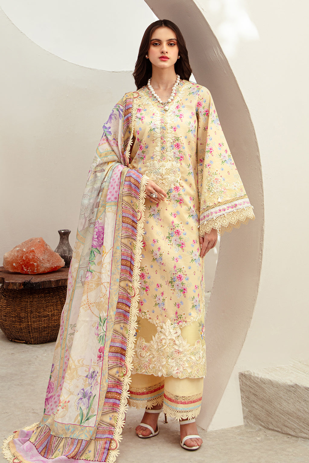AJR Couture | Alif Affordable Lawn 24 | SUNNY DELIGHT -  AJR Couture Luxury - Original Designer Dress - House of Maryam