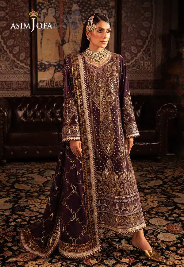 Asim Jofa | Makhmal Wedding Velvet 23 | AJMM-06 -  Asim Jofa Formal - Original Designer Dress - House of Maryam