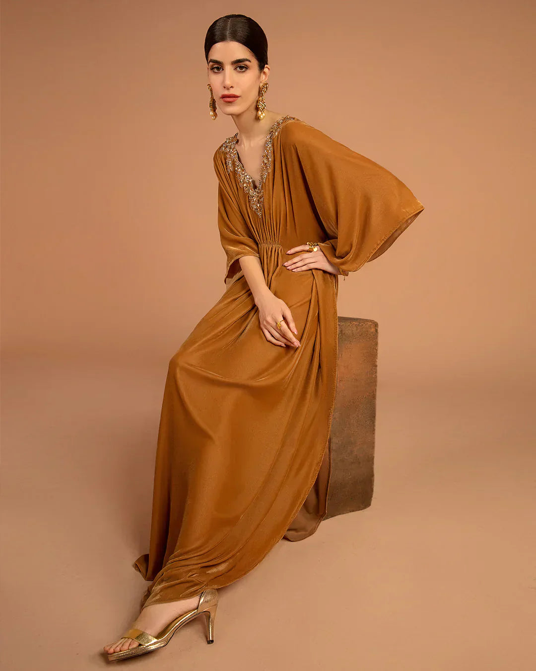 Faiza Saqlain | Aleira Evening Edit 24 | Altin -  Faiza Saqlain Formal - Original Designer Dress - House of Maryam