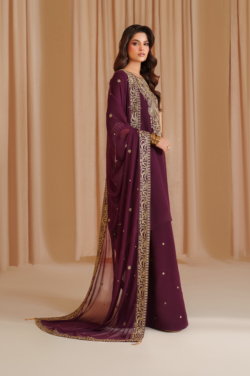 Iznik I Festive Formal I CC-76 Embroidered Chiffon -  Iznik Ladies Clothes - Original Designer Dress - House of Maryam