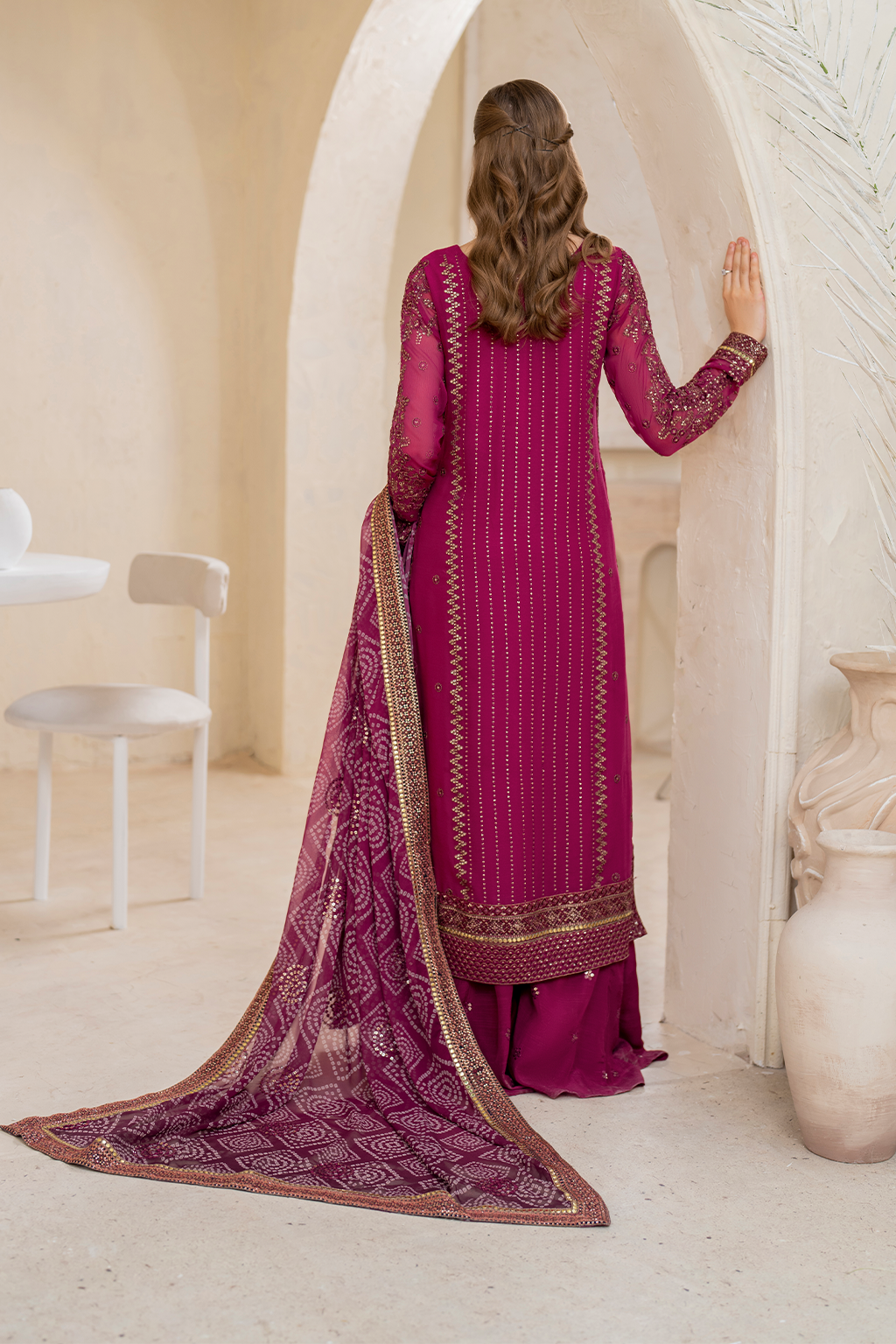 Iznik | Chinnon Chiffon | CC-45 Embroidered Chiffon -  Iznik Formal - Original Designer Dress - House of Maryam