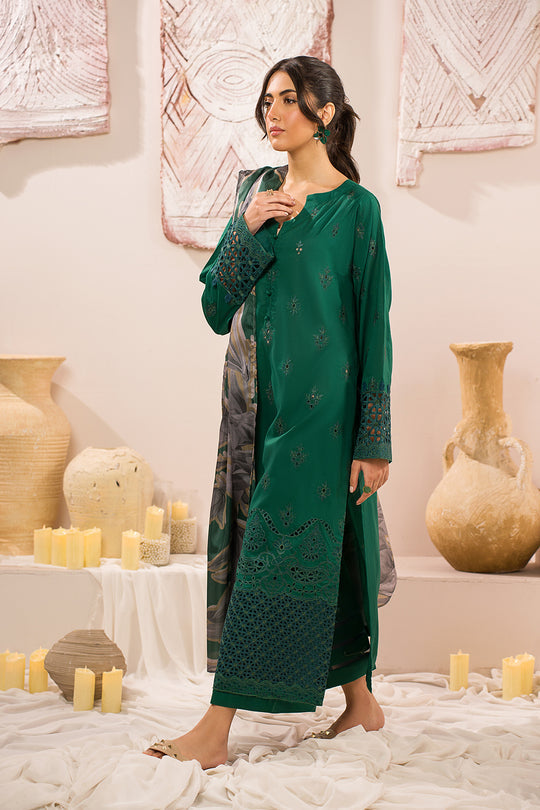 Iznik | Lawnkari 24 | UE-159 PLUSH GREEN -  Iznik Formal - Original Designer Dress - House of Maryam