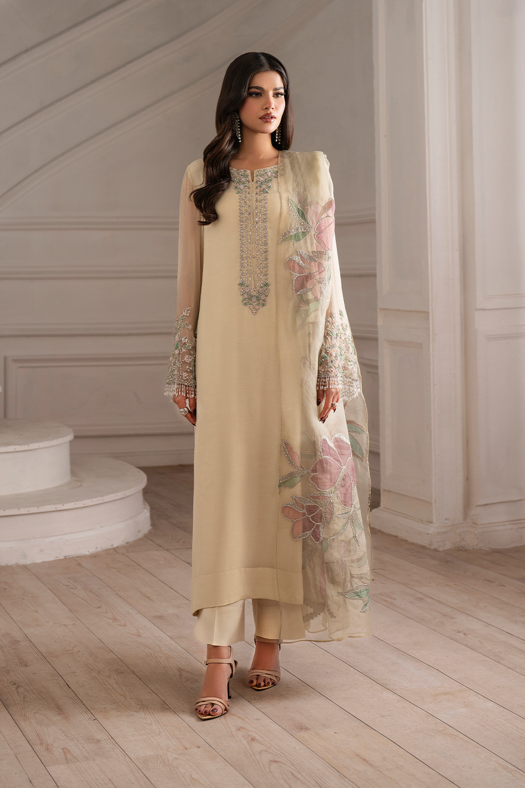 Iznik I Festive Formal I UE-413 Embroidered Chiffon -  Iznik Ladies Clothes - Original Designer Dress - House of Maryam
