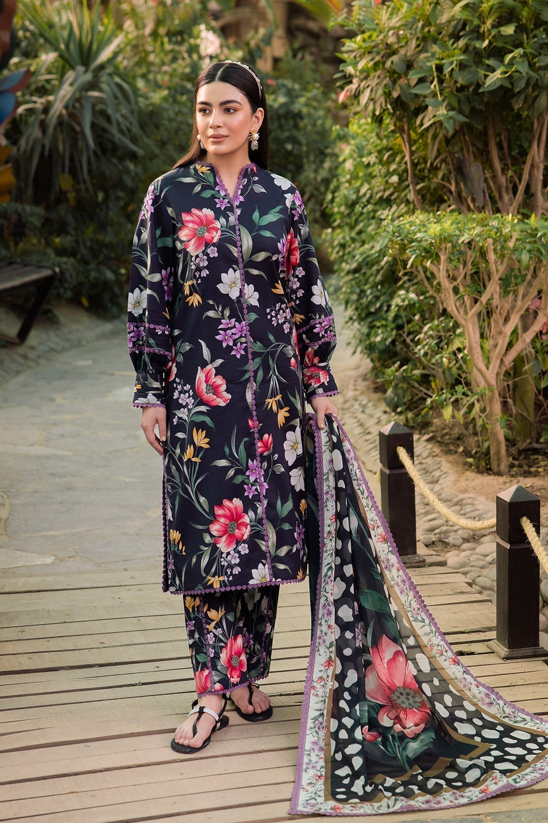 Alizeh | Sheen Lawn Prints 24 | VIOLA -  Alizeh Casuals - Original Designer Dress - House of Maryam
