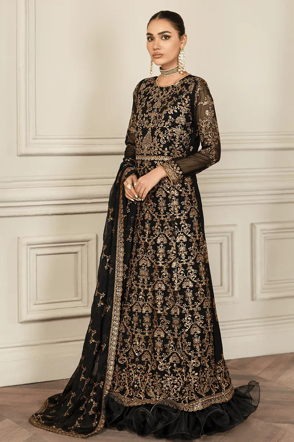 Zarif | Mehroz Formals | Black Ruby -  Zarif Formal - Original Designer Dress - House of Maryam