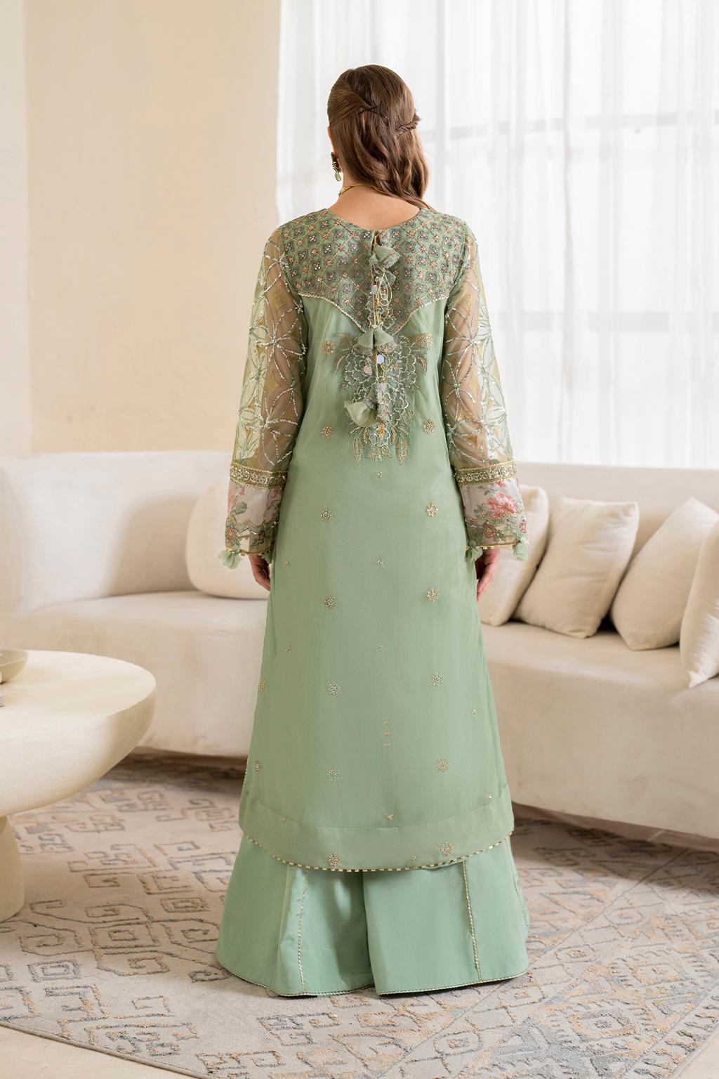 Iznik | Chinnon Chiffon | CC-41 Embroidered Net -  Iznik Formal - Original Designer Dress - House of Maryam