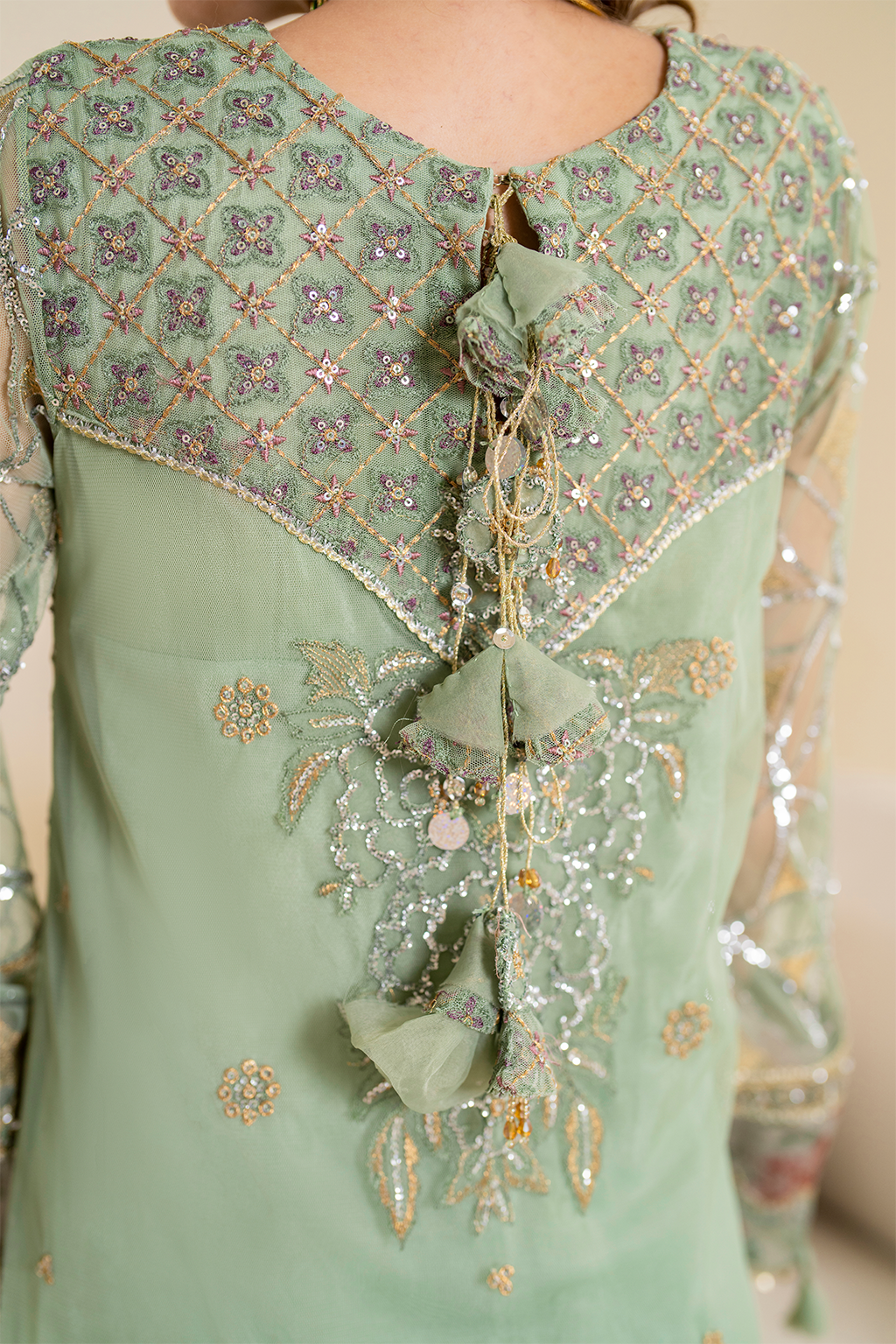 Iznik | Chinnon Chiffon | CC-41 Embroidered Net -  Iznik Formal - Original Designer Dress - House of Maryam