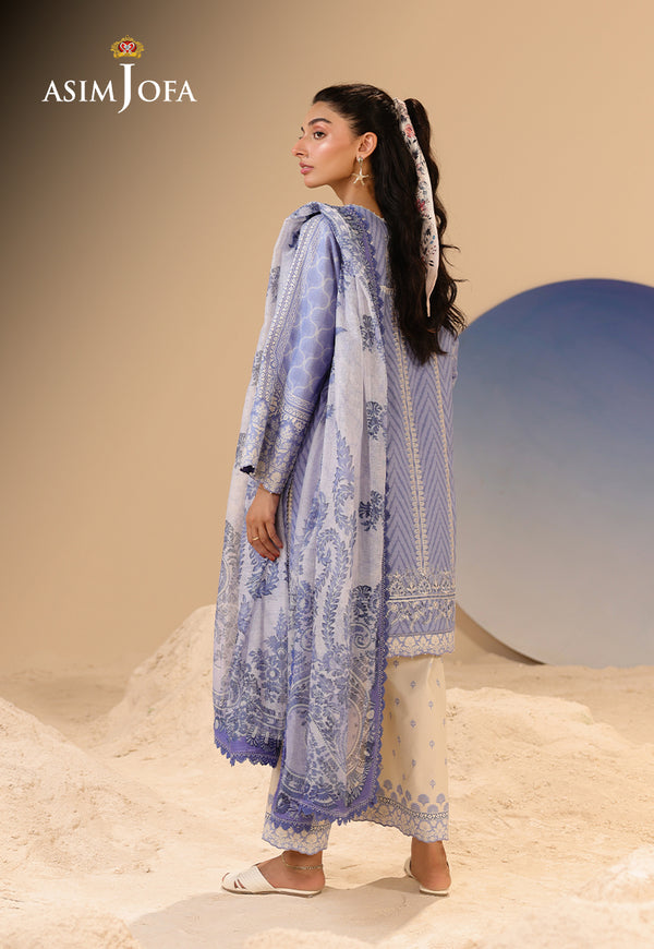 Asim Jofa | Summer Rhapsody | AJUBU-13 Printed Embroidered Lawn -  Asim Jofa Ladies Clothes - Original Designer Dress - House of Maryam