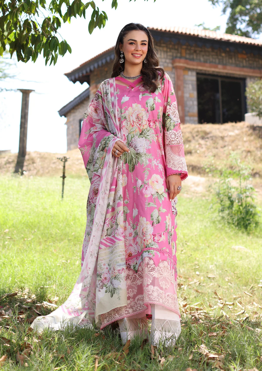 Elaf Premium | Prints Chikankari 24 | 03B PINK MUSE -  Elaf Premium Luxury - Original Designer Dress - House of Maryam