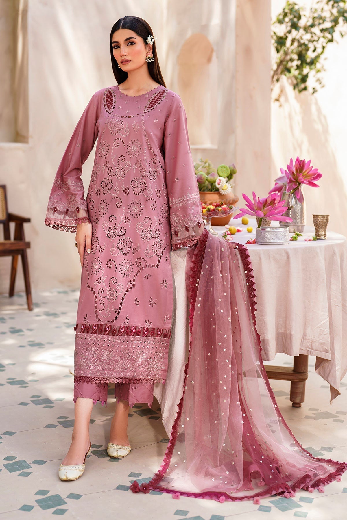 Nureh | Bazaar Lawn | NS - 136 -  Nureh Luxury - Original Designer Dress - House of Maryam