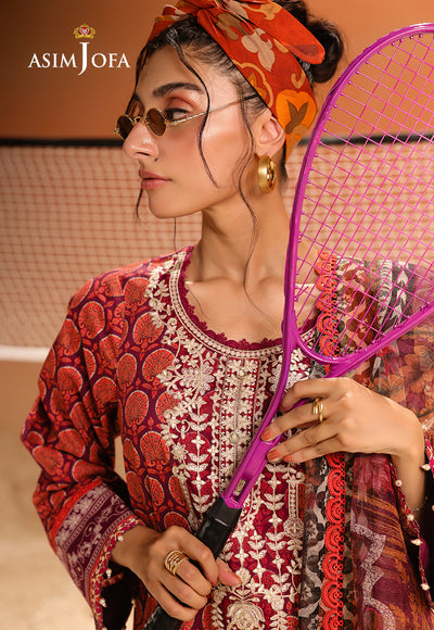 Asim Jofa | Summer Rhapsody | AJUBU-26 Printed Embroidered Lawn -  Asim Jofa Ladies Clothes - Original Designer Dress - House of Maryam