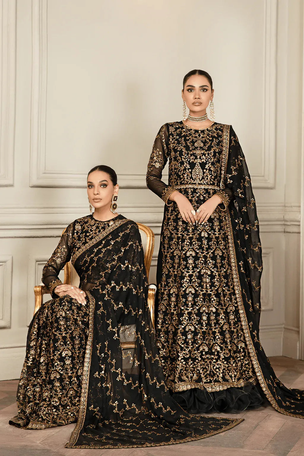 Zarif | Mehroz Formals | Black Ruby -  Zarif Formal - Original Designer Dress - House of Maryam