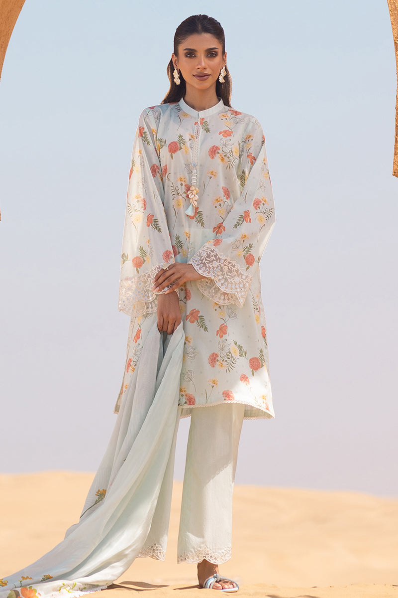 Cross Stitch | Eid Lawn 24 | AQUA GLAZE -  Cross Stitch Luxury - Original Designer Dress - House of Maryam