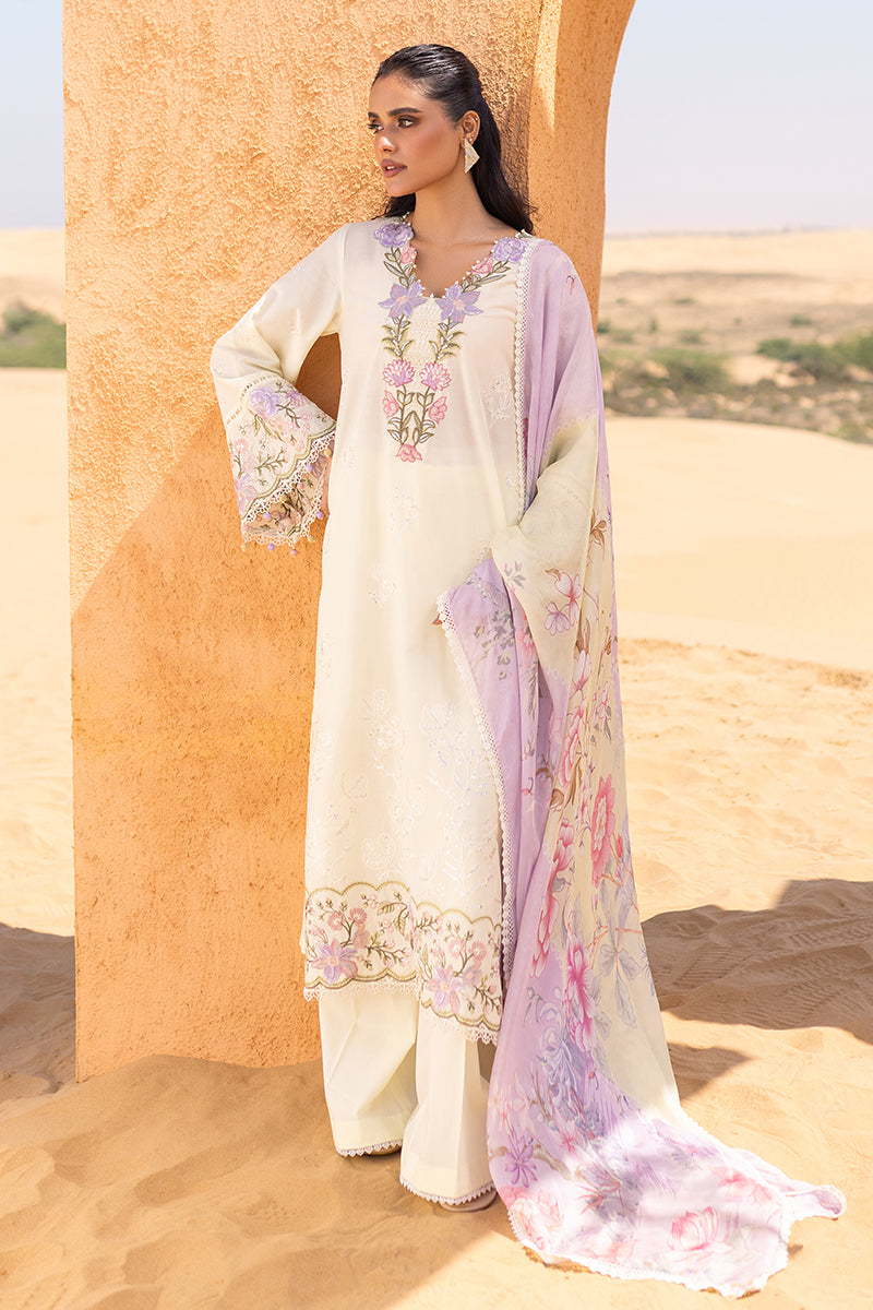 Cross Stitch | Eid Lawn 24 | SUBTLE CANARY -  Cross Stitch Luxury - Original Designer Dress - House of Maryam