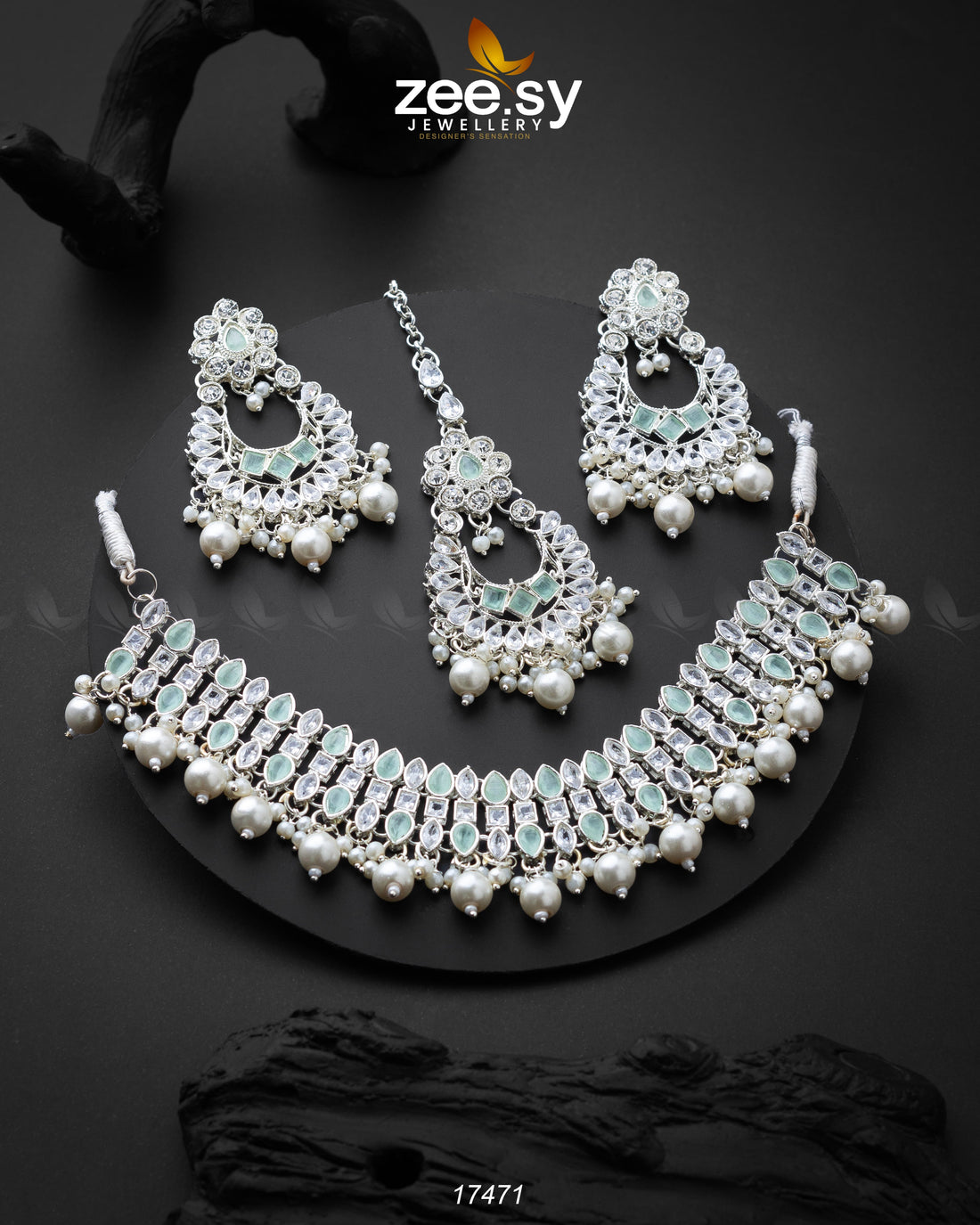 Elisa Silver Necklace -  Zeesy Necklace Sets - Original Designer Dress - House of Maryam