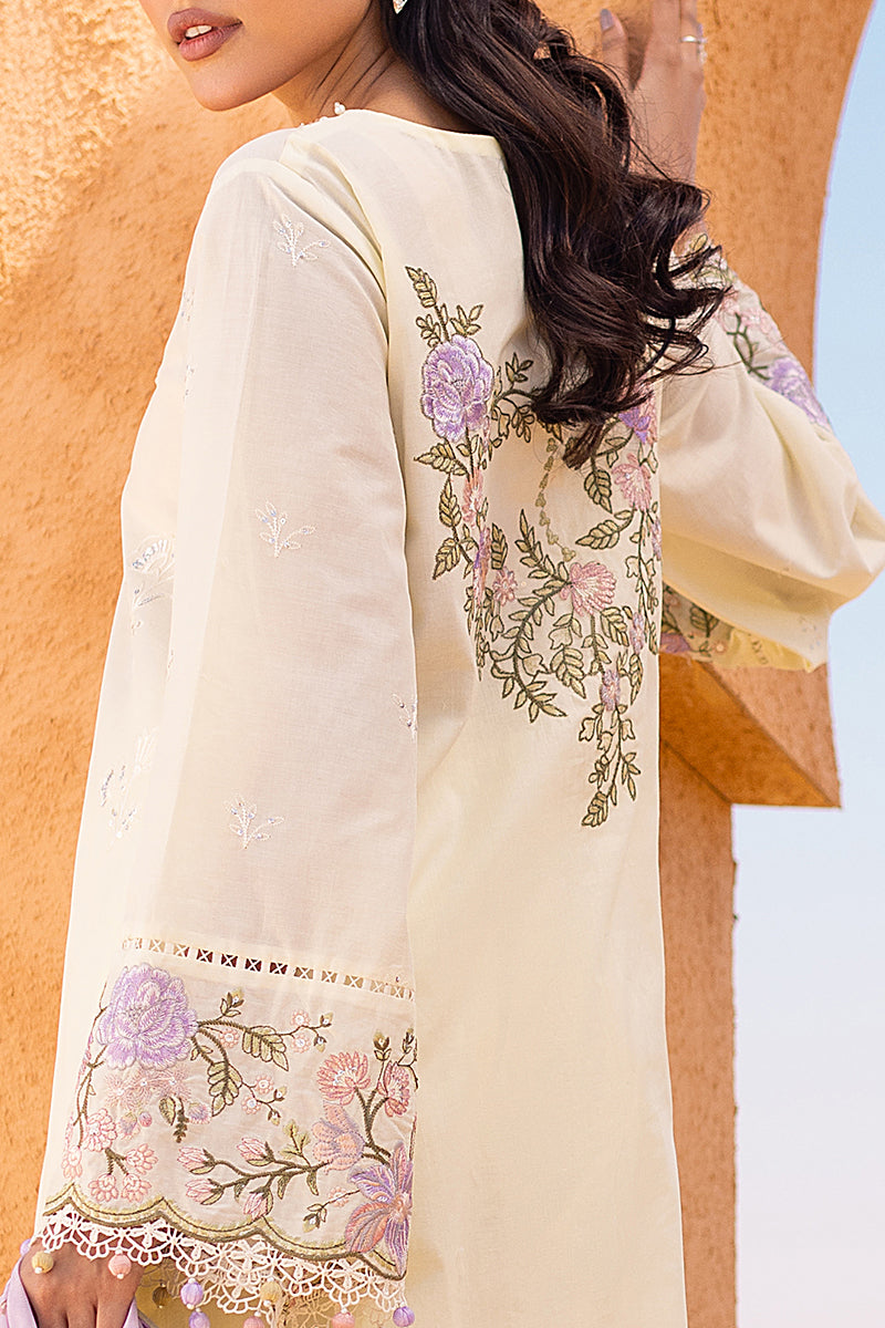 Cross Stitch | Eid Lawn 24 | SUBTLE CANARY -  Cross Stitch Luxury - Original Designer Dress - House of Maryam