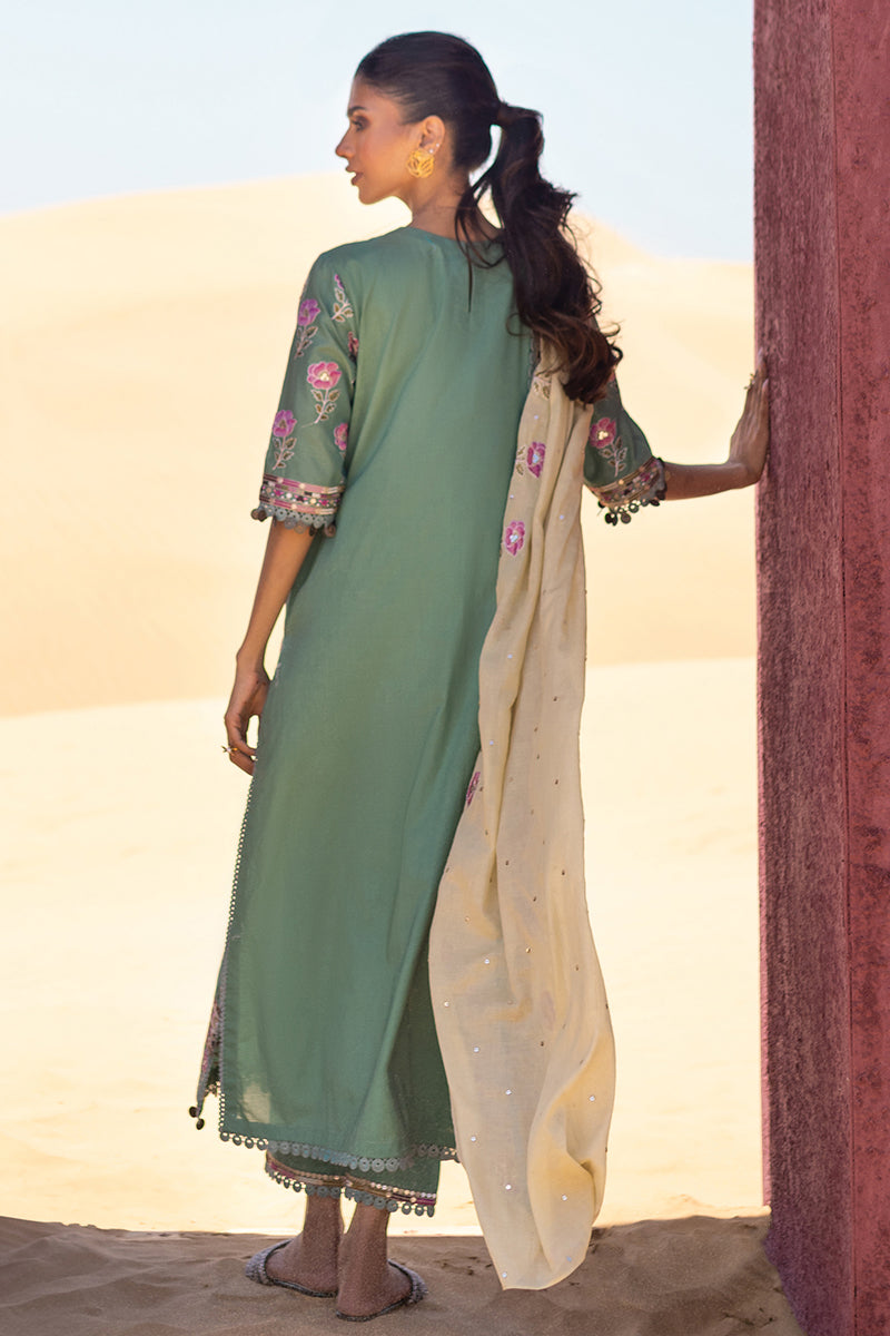 Cross Stitch | Eid Lawn 24 | CHARTREUSE GOLD -  Cross Stitch Luxury - Original Designer Dress - House of Maryam