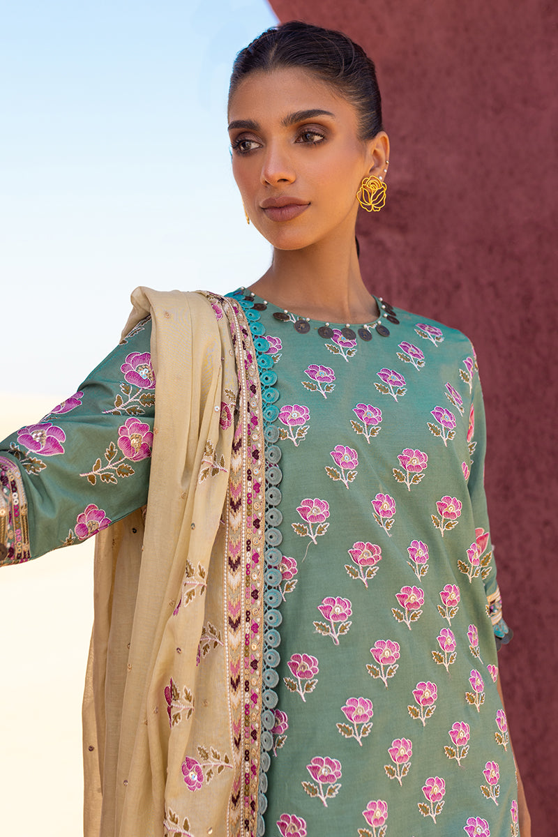 Cross Stitch | Eid Lawn 24 | CHARTREUSE GOLD -  Cross Stitch Luxury - Original Designer Dress - House of Maryam