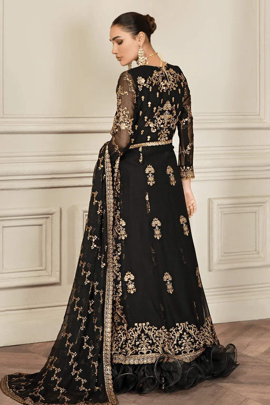 Zarif | Mehroz Formals | Black Ruby -  Zarif Formal - Original Designer Dress - House of Maryam