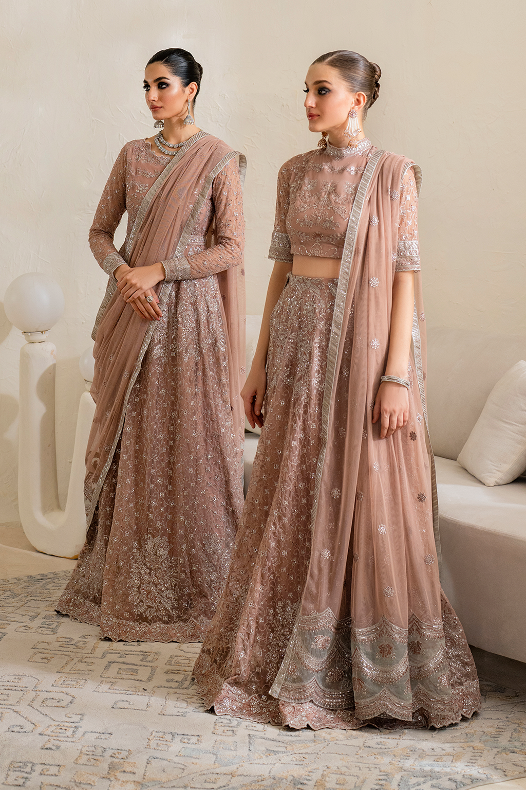 Iznik | Chinnon Chiffon | CC-43 Embroidered Net -  Iznik Formal - Original Designer Dress - House of Maryam