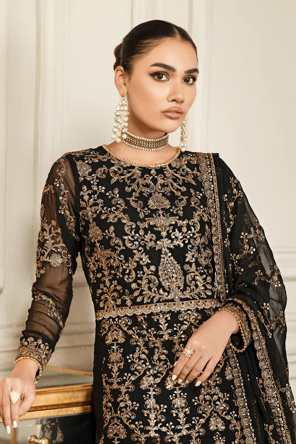 Zarif | Mehroz Formals | Black Ruby -  Zarif Formal - Original Designer Dress - House of Maryam