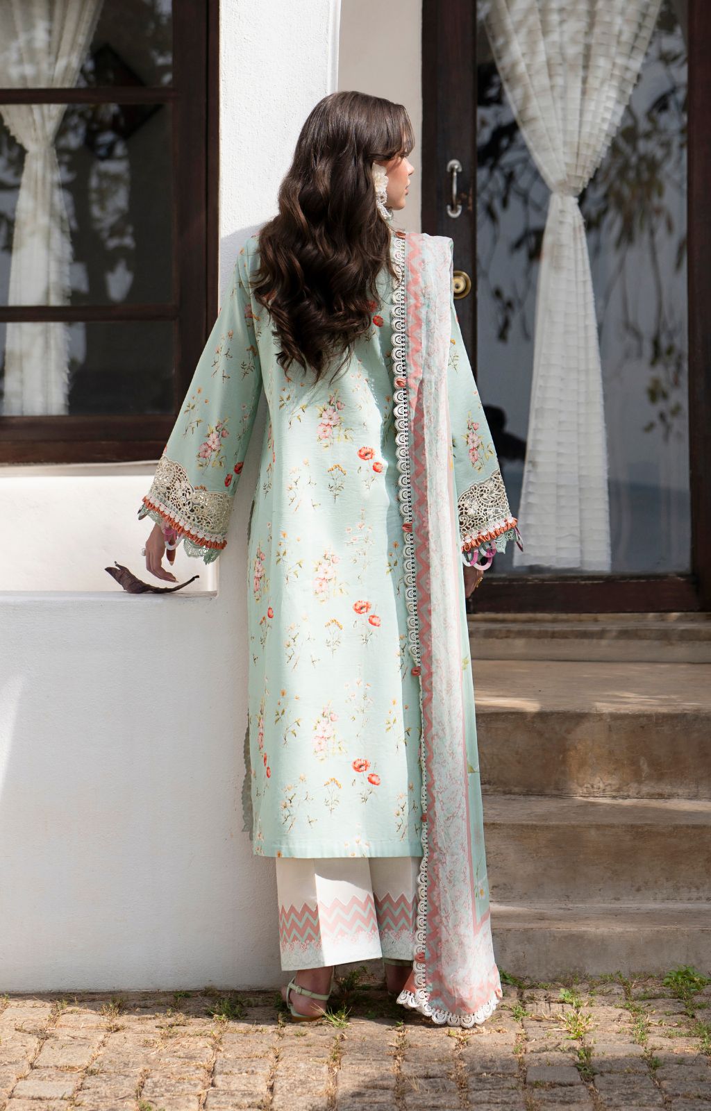 AJR Couture | Printakari Lawn 25 | Aqua -  AJR Couture Ladies Clothes - Original Designer Dress - House of Maryam