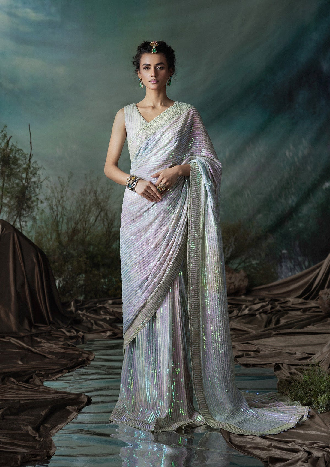Aik Atelier | Sari Edit 2024 | SARI EDIT '24 VOL. 1 - LOOK 01 -  Aik Atelier Ladies Clothes - Original Designer Dress - House of Maryam