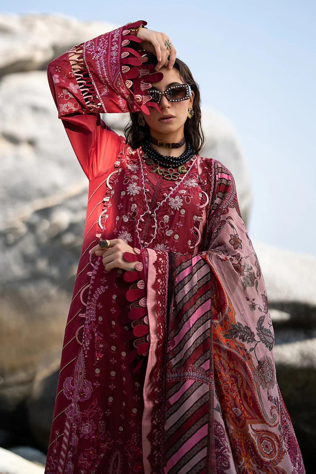 AJR Couture | Alif Signature Luxury Lawn 24 | Eleganza -  AJR Couture Luxury - Original Designer Dress - House of Maryam