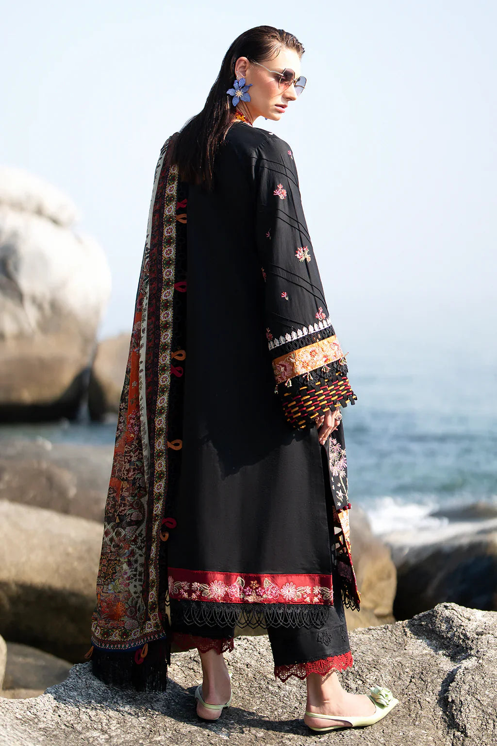 AJR Couture | Alif Signature Luxury Lawn 24 | Noir -  AJR Couture Luxury - Original Designer Dress - House of Maryam