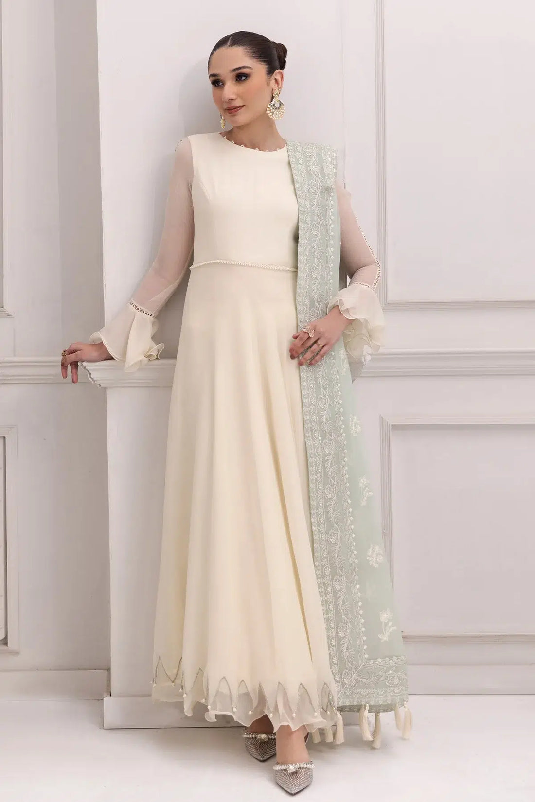 Alizeh | Formals Collection | Off White Dress 3 piece - RTW1007 -  Alizeh Formal - Original Designer Dress - House of Maryam